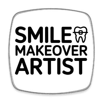 SMILE MAKEOVER ARTIST Professionelles Dentaldesign - Viereckiger Kühlschrankmagnet - Weiß - Vorne