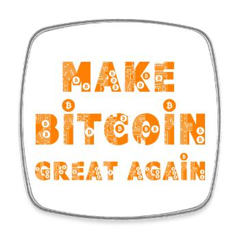 Make Bitcoin Great Again  - Viereckiger Kühlschrankmagnet - Weiß - Vorne