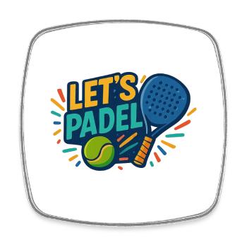 Le motif du padel laisse le padel - Magnet carré - blanc - Devant