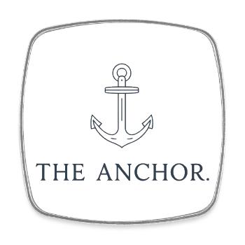 THE ANCHOR. - Viereckiger Kühlschrankmagnet - Weiß - Vorne