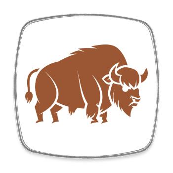 Bison - Viereckiger Kühlschrankmagnet - Weiß - Vorne