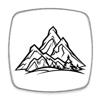 Mountains - Square fridge magnet - white - Front
