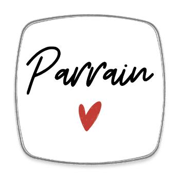 Pate Herz Geschenkidee - Viereckiger Kühlschrankmagnet - Weiß - Vorne