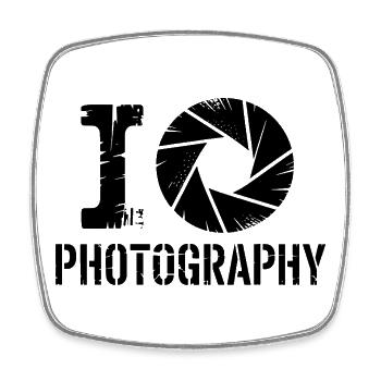 I Love Photography Camera Subject - Square fridge magnet - white - Front