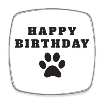 Happy Birthday Dog - Viereckiger Kühlschrankmagnet - Weiß - Vorne