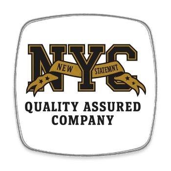 Logo vintage du NYC College Vintage - Magnet carré - blanc - Devant