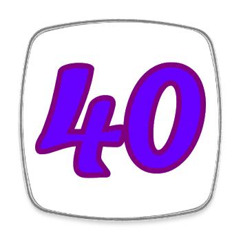40. 40 ANS. 40e ANNIVERSAIRE. ANNIVERSAIRE 40 ANS. - Magnet carré - blanc - Devant