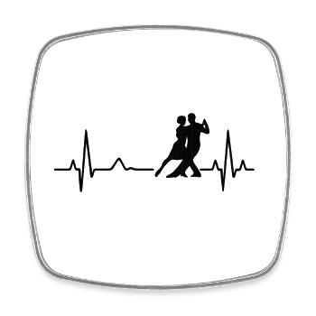 Duo dansant dans un tango battement de cœur - Magnet carré - blanc - Devant