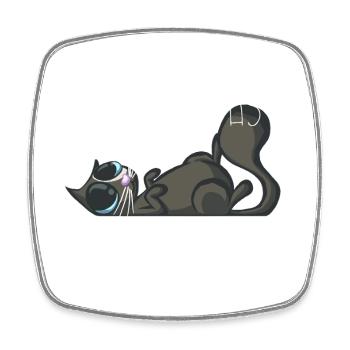 Je peux pas j'ai chat noir - Magnet carré - blanc - Devant