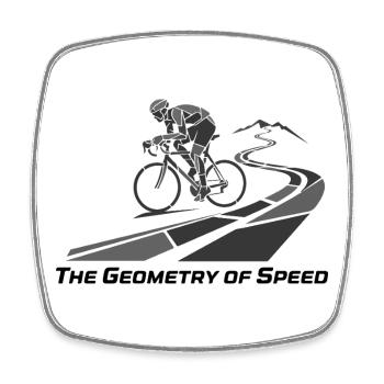 Geometrie des Speedcyclists auf der Strecke - Viereckiger Kühlschrankmagnet - Weiß - Vorne