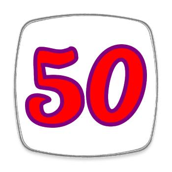 50. 50 YEARS. 50th ANNIVERSARY. 50 YEARS ANNIVERSARY. - Square fridge magnet - white - Front