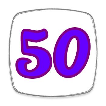 50. 50 JAHRE. 50-JÄHRIGES JUBILÄUM. 50-JÄHRIGES JUBILÄUM. - Viereckiger Kühlschrankmagnet - Weiß - Vorne
