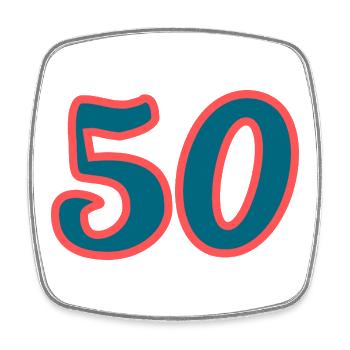 50. 50 YEARS. 50th ANNIVERSARY. 50 YEARS ANNIVERSARY. - Square fridge magnet - white - Front