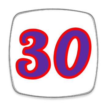 30. 30 YEARS. 30th ANNIVERSARY. 30 YEARS ANNIVERSARY. - Square fridge magnet - white - Front