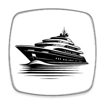 Pure cruise feeling, please go to the sun deck - Square fridge magnet - white - Front