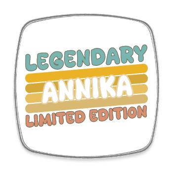 Annika als Name - Viereckiger Kühlschrankmagnet - Weiß - Vorne