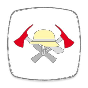 Volunteer Fire Brigade Symbolic Motif - Square fridge magnet - white - Front