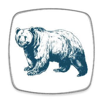 Wildlife Bear lovers, Outdoor Mountains Forest - Square fridge magnet - white - Front