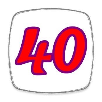 40. 40 ANS. 40e ANNIVERSAIRE. ANNIVERSAIRE 40 ANS. - Magnet carré - blanc - Devant