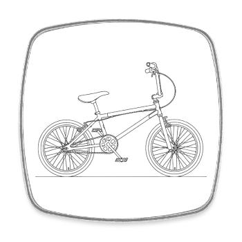 Freestyle BMX Silhouette Minimal - Viereckiger Kühlschrankmagnet - Weiß - Vorne