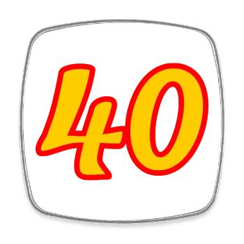 40. 40 ANS. 40e ANNIVERSAIRE. ANNIVERSAIRE 40 ANS. - Magnet carré - blanc - Devant