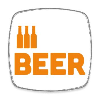 Amateurs de bière - Magnet carré - blanc - Devant