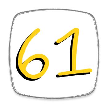 61 - Viereckiger Kühlschrankmagnet - Weiß - Vorne