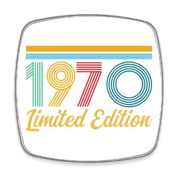 1970er Geburtstag geboren in 1970 Vintage-Retro-Geschenk - Viereckiger Kühlschrankmagnet - Weiß - Vorne