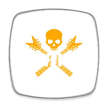 Heavy Metal Skull with Guitars - Square fridge magnet - white - Front