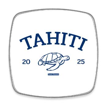Tahiti - Turtle - French Polynesia - Schildkröte - Square fridge magnet - white - Front