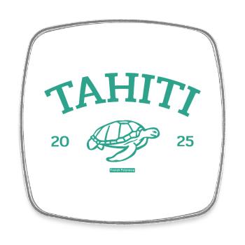 Tahiti - Turtle - French Polynesia - Schildkröte - Square fridge magnet - white - Front