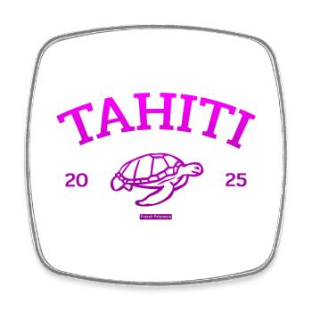 Tahiti - Turtle - French Polynesia - Schildkröte - Square fridge magnet - white - Front