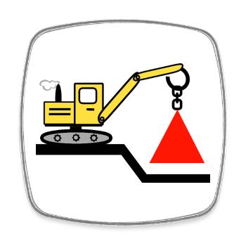Bagger - Viereckiger Kühlschrankmagnet - Weiß - Vorne
