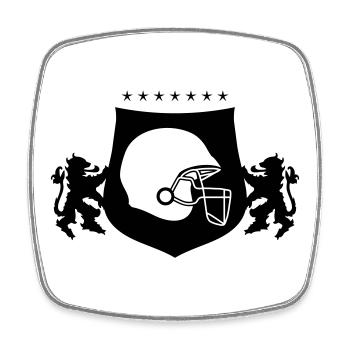 Football Logo Wappen - Viereckiger Kühlschrankmagnet - Weiß - Vorne