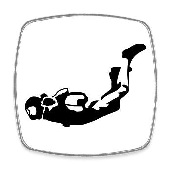 Skydiver - Square fridge magnet - white - Front