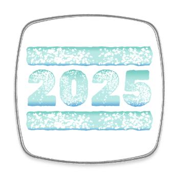 Eiskalt 2025 - Viereckiger Kühlschrankmagnet - Weiß - Vorne