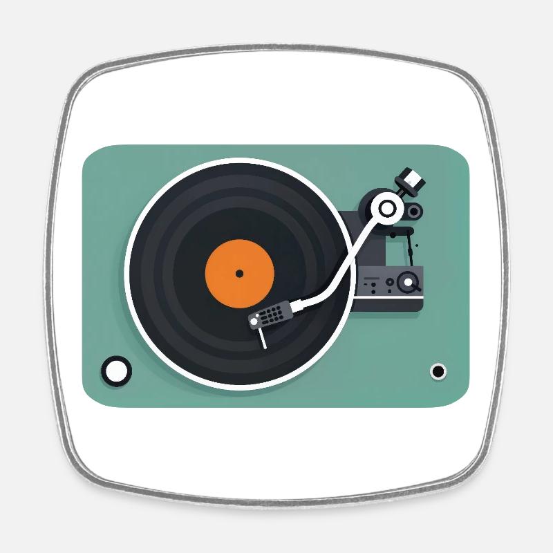 TURNTABLE - sound & vision - Square fridge magnet - white