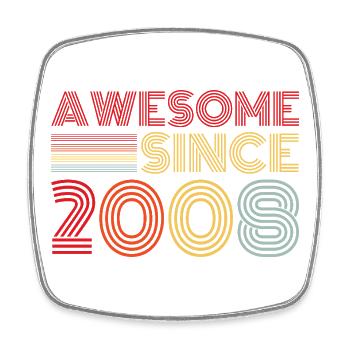 Vintage 2008 Retro Birthday Gift 2008 - Square fridge magnet - white - Front