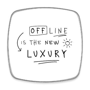 Offline is the New Luxury Statement Spruch Trend - Viereckiger Kühlschrankmagnet - Weiß - Vorne
