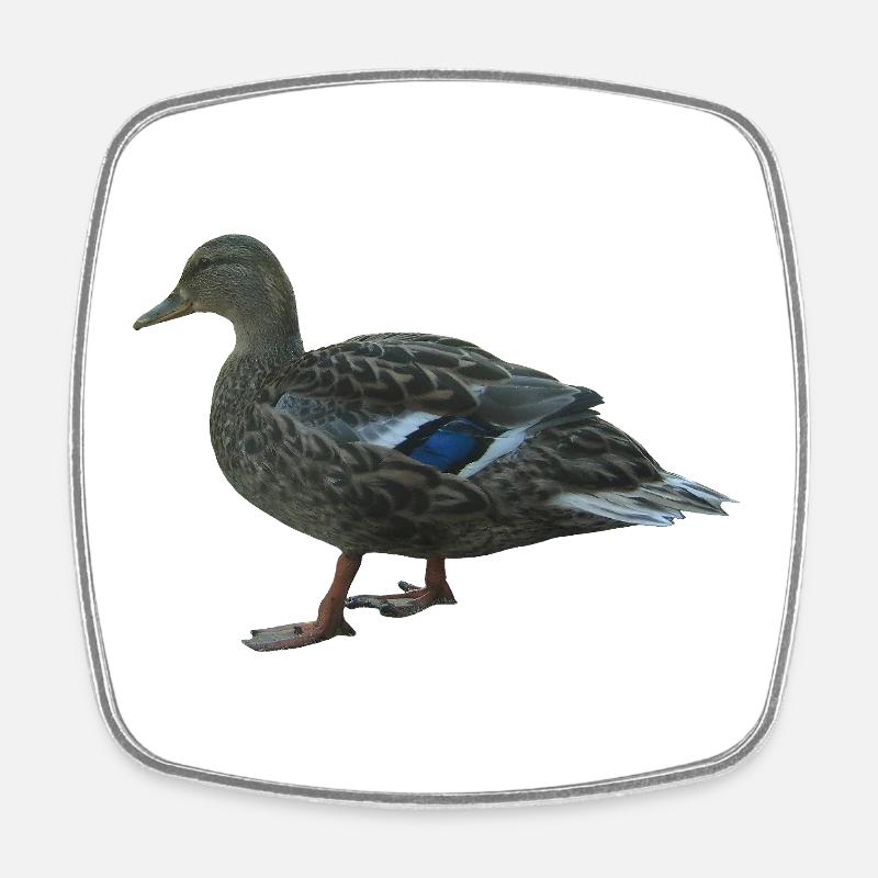 canard colvert - Magnet carré - blanc