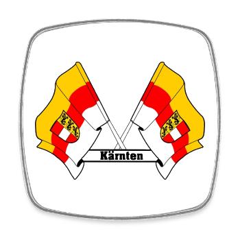 Drapeaux de Kärnten avec nom de province - Magnet carré - blanc - Devant