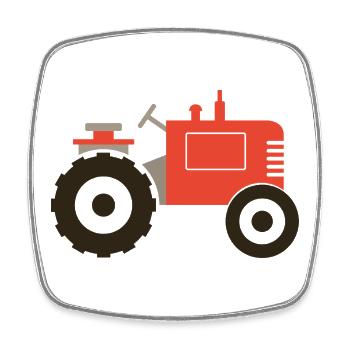 Vintage-Traktor - Viereckiger Kühlschrankmagnet - Weiß - Vorne