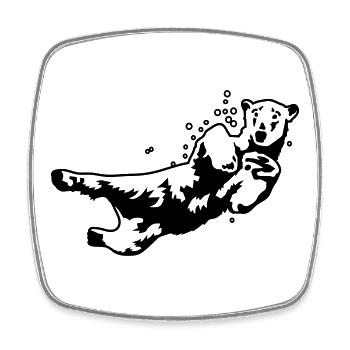 polar bear - Square fridge magnet - white - Front