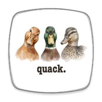Canard qui coince, canard drôle d’amoureux qui croasse, croasse. - Magnet carré - blanc - Devant