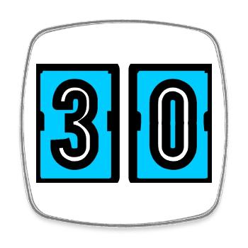 30. 30 ANS. 30e ANNIVERSAIRE. ANNIVERSAIRE 30 ANS. - Magnet carré - blanc - Devant