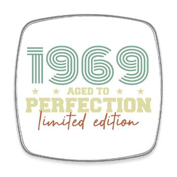 1969 - Square fridge magnet - white - Front