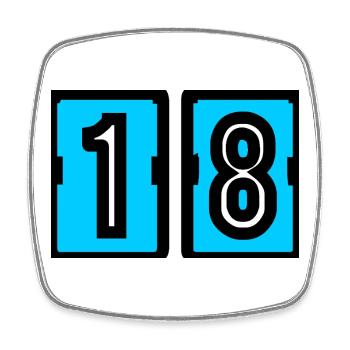 18. 18 YEARS OLD. 18th ANNIVERSARY. 18 BIRTHDAY. - Square fridge magnet - white - Front