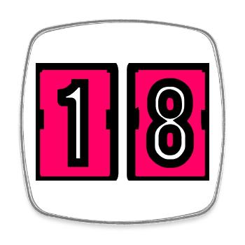 18. 18 JAHRE ALT. 18-JÄHRIGES JUBILÄUM. 18. GEBURTSTAG. - Viereckiger Kühlschrankmagnet - Weiß - Vorne