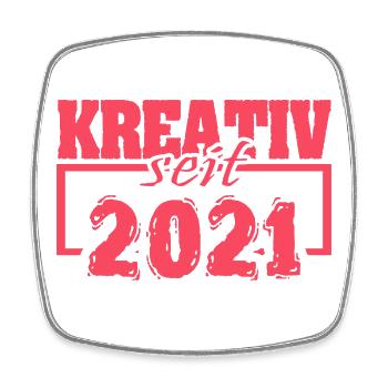 2021 - Viereckiger Kühlschrankmagnet - Weiß - Vorne