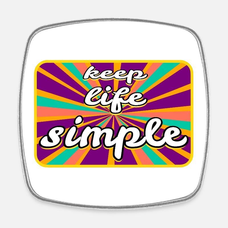 Vie simple - Magnet carré - blanc